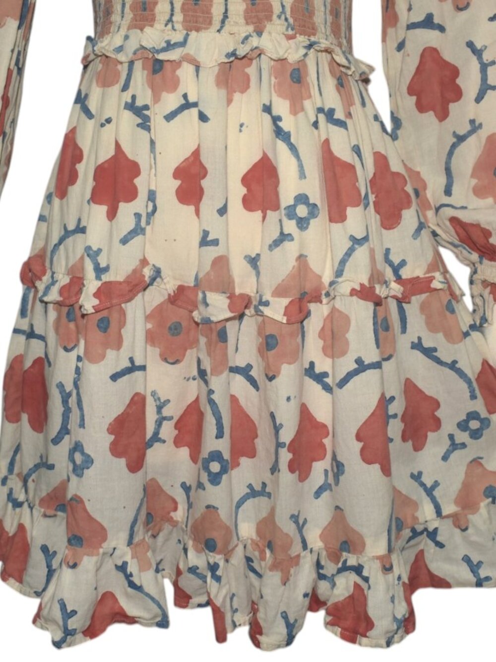 Christy Dawn Emerson Oak Leaf Floral Long Sleeve Dress Puff Sleeve Shortened S - Picture 3 of 7